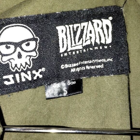 Jinx Blizzard Jacket Sz Small Entertainment Collared Utility Military Green - Picture 8 of 11